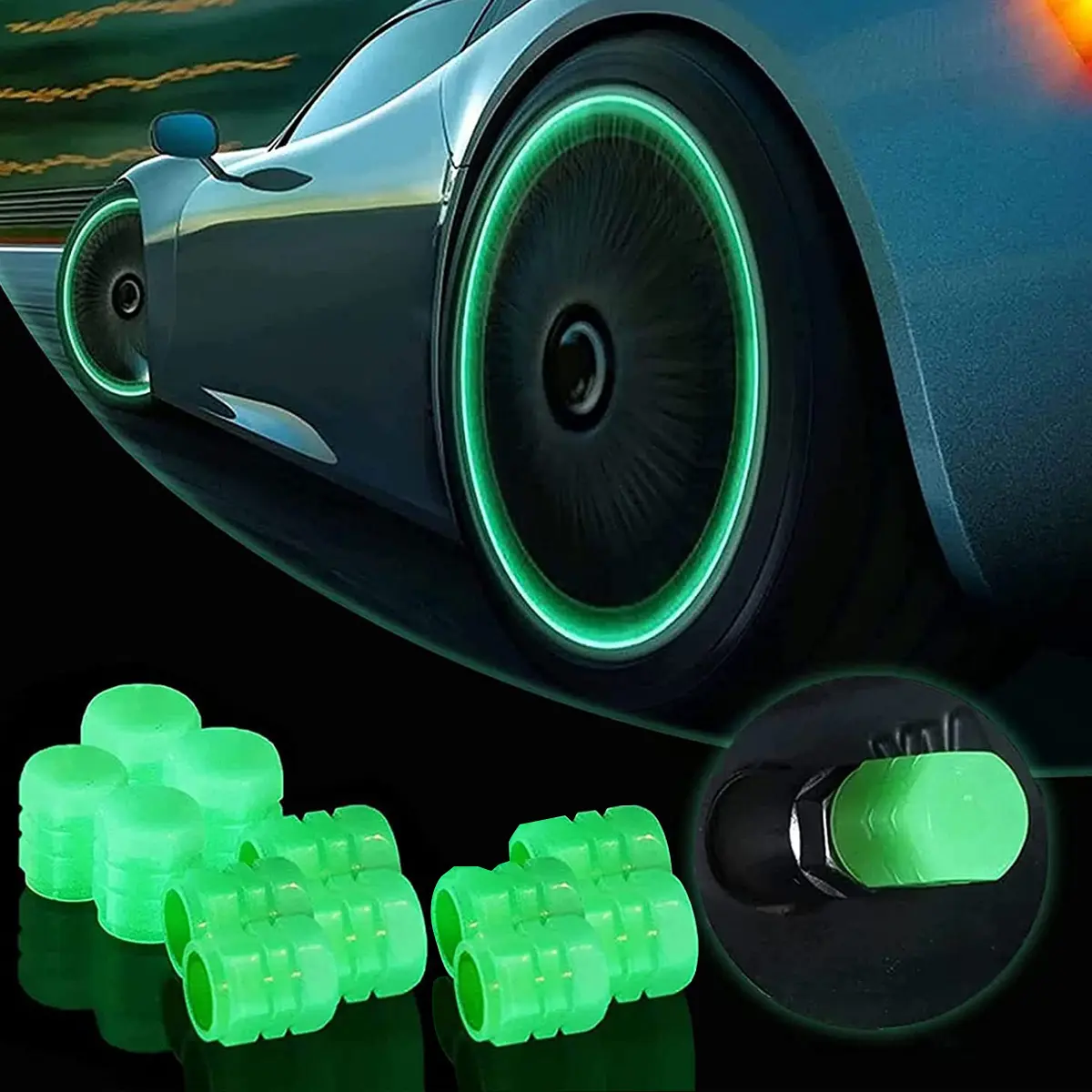 16Pcs Glow in The Dark Tire Valve Caps, Glow in The Dark Valve stem caps, Fluorescent Tire Valve Caps for Cars Bike Motorcycles,Funny Valve Stem Caps