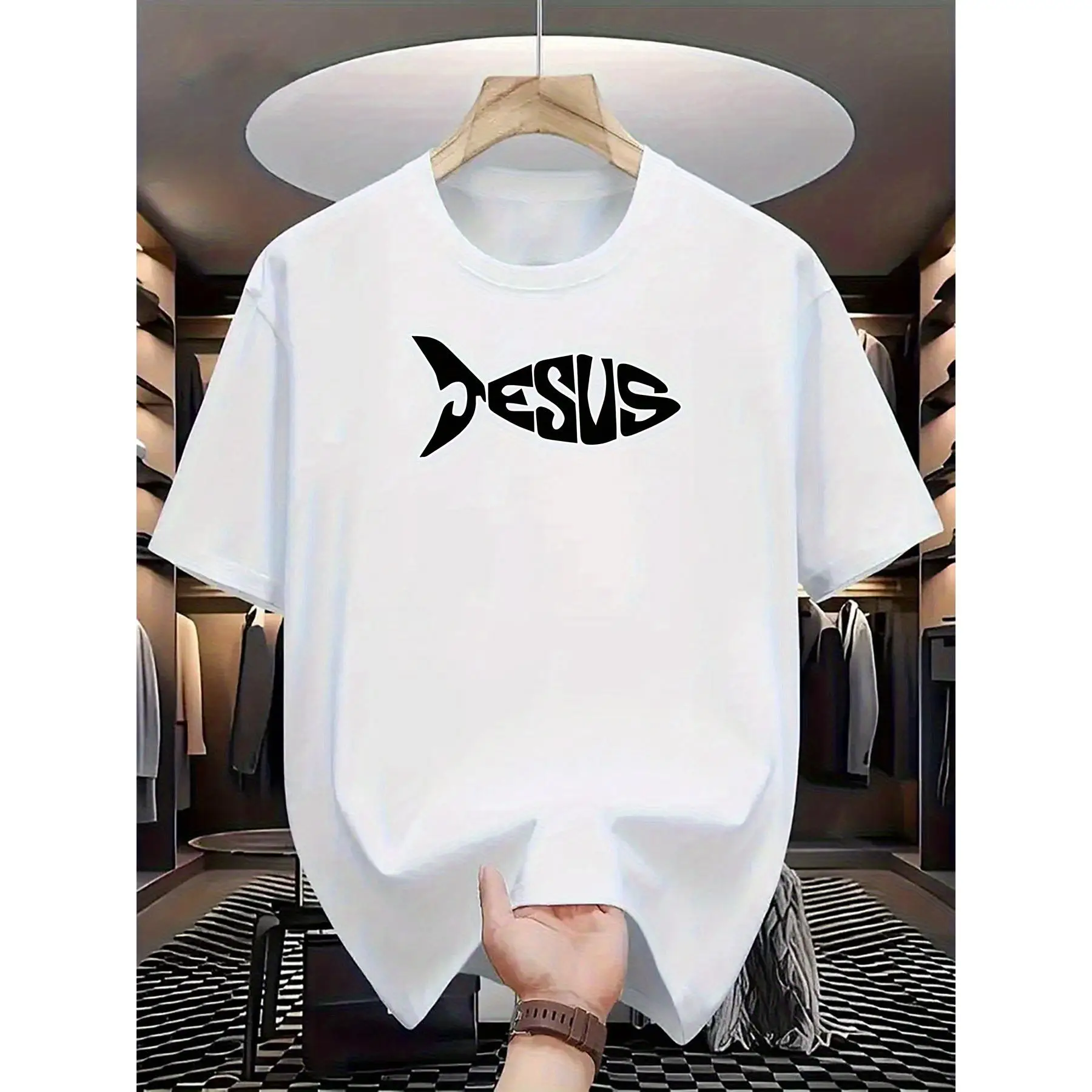 Men'S Breathable Graphic T-Shirt - Quick-Dry, Comfort Fit with Christian Print, Casual Summer Top in Navy Blue, Casual Attire Tee|Relaxed Fit Shirt|Li