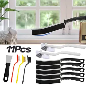 [Tools & Hardware] A Set of 11Pcs Crevice Cleaning Brush Set,Hard Bristle Cleaning Supplies for Kitchen,Bathroom,Corner,Grout,Sink,Cup,Teapot,Bottle,Blender