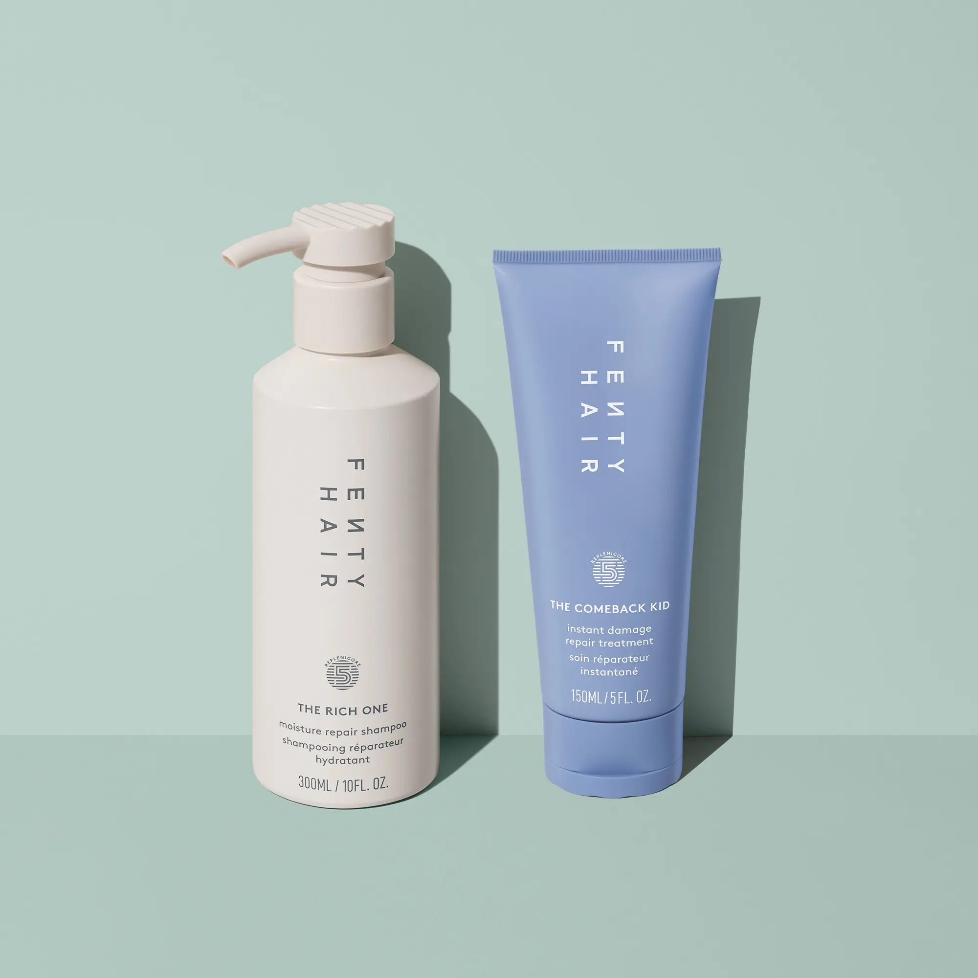Fenty Hair Damage Repair Duo: The Rich One Moisture Repair Shampoo + The Comeback Kid Instant Damage Repair Treatment Haircare