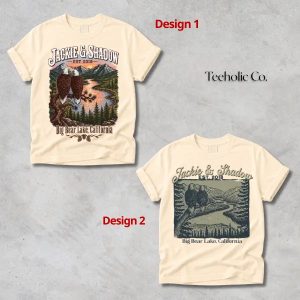 In Memory of Jackie & Shadow T-Shirt, Big Bear Lake California Vintage Tee, Mountain Nature Graphic Shirt, Memorial Tribute Gift