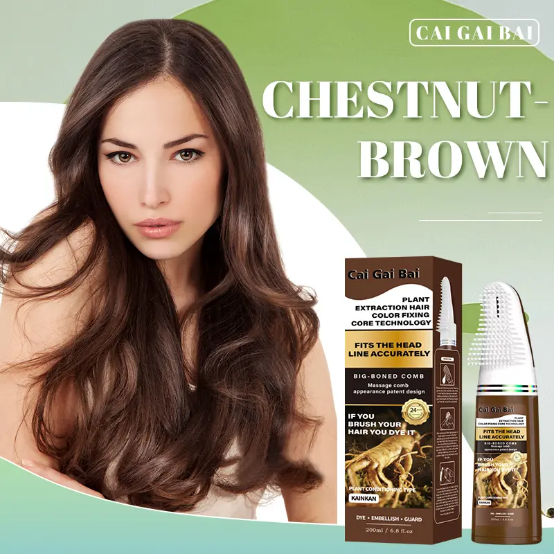 Cai Gai Bai Hair Dye Comb(brown),Instant Hair Color Comb, Herbal Hair Dye Cream for Fast Root Touch-Ups and Gray Coverage, No-Mix Portable Applicator, Gentle Formula for Unisex Home Use,Easy At-Home Dye,Fade-Resistant Finish,Hair Color Starter Kit