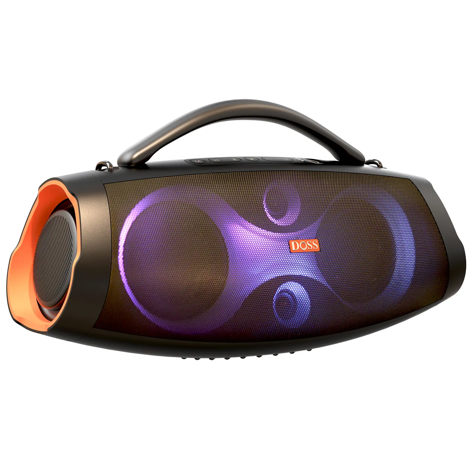 DOSS Extreme Boom Pro D200 Portable Bluetooth Bass Speaker - 240W Peak Audio, 24H Playtime, BT5.4 Stereo Pairing, Beat-Synced Lights, Built-In Powerbank, IPX6 Weatherproof Loudspeaker System, Rechargeable Mobile-Compatible for Camping, Father's Day Gift,
