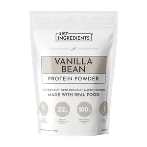 Just Ingredients Vanilla Bean Protein - 15 Serving Blend with 100% Grass-Fed Whey & Organic Plant Proteins – Real Vanilla Bean & Cinnamon – Supports Muscle Recovery, Energy*