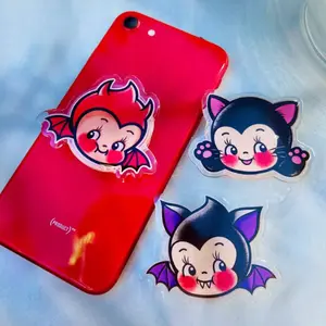 Kewpie Baby Bat Phone Grip  Bat Cat Devil, Spooky Horror Baby Kawaii Accessory