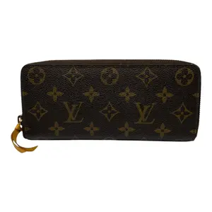 Pre-owned Louis Vuitton Coated Canvas Small Leather Goods CLEMENCE MONOGRAM WALLET YELLOW