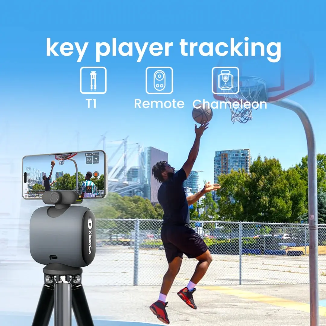 XbotGo Chameleon AI Sports Action Camera, 4K Live Streaming, Gimbal Tracking System, Team & Player Tracking, 360° Rotation, 120° FOV Portable Automatic cameras