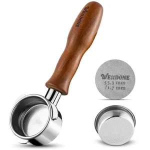 54mm Bottomless Portafilter Fits Breville Barista Express (BES870) Barista Pro Barista Touch Bambino Infuser Duo Temp - Espresso Accessories with Stainless Steel Solid Wood and Puck Screen…