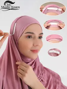 1 Pack 36 Pieces Headscarf Tape Accessories Set, Includes Anti-Slip Double Sided Tape, Easy Wear Casual Scarf Tricks, Half Hijab