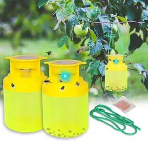Outdoor Fly Trap Hanging Solar Powered Reusable Indoor Non-Toxic Flying Insects Killer for Indoor Outdoor Patio Garden Home
