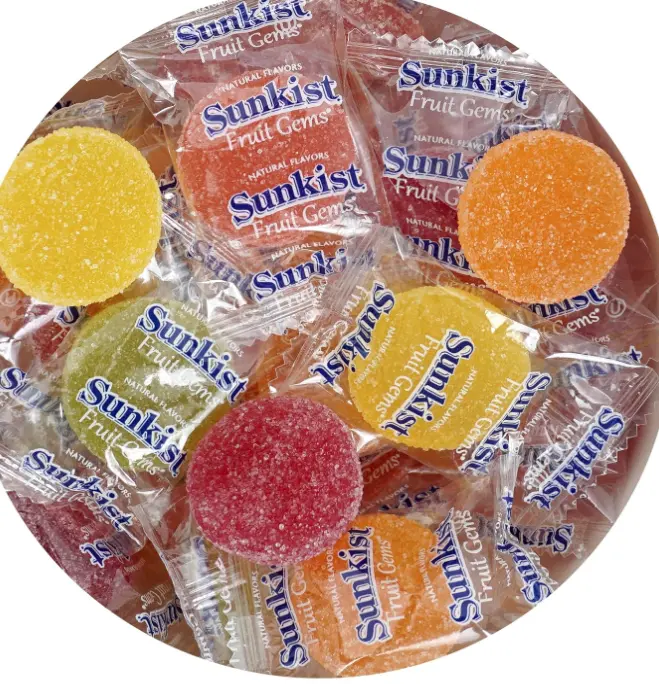 SunkistFruit Gems, 1 Pound Bulk Bag, Fruit Gems, Soft Candy Individually Wrapped