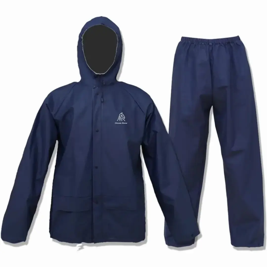 Ultra Lite Rain Coat with Pants for Men Women, Waterproof Rain Suit for Sport,Rain Suits Lightweight Rain Gear (Navy)