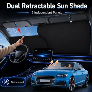 2026 Car Windshield Sun Shade - Adjustable Auto Retractable UV & Heat Protection Easy to Use Universal Fit for Car Camping Outdoor Daily Parking Cool Reflective Sun Blocker