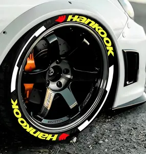 Permanent Auto Tire Wheel Stickers Lettering Car Tuning Universal 3D PVC Joined Tire Decoration Sticker for 4 tires