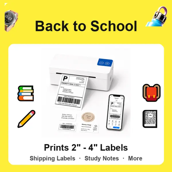 [Back to School] POLONO Shipping Label Printer, Bluetooth Wireless Thermal Label Printer, Compatible with iOS, Android, Windows, Mac, AI Printer, Widely Used for Etsy, Ebay, Shopify, USPS, tiktokshopbacktoschool, back to school haul