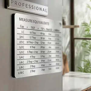 1pc Baking Unit Conversion Chart Refrigerator Magnet, Stainless Steel Refrigerator Magnet, With Magnetic Dial and Common Unit Conversion Chart Refrigerator Magnet, Home Decor