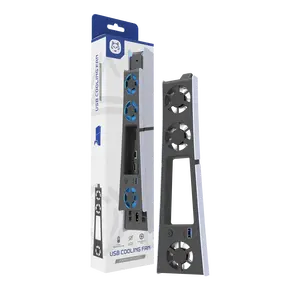 PS5 Slim Ultra-Thin Cooling Fan, Cooling Strong Airflow, Quiet Heat Dissipation System for Ps5 Slim Digital Version/HDD Version, 3 Fans USB 3.0 Interface, Essential Gaming Accessory