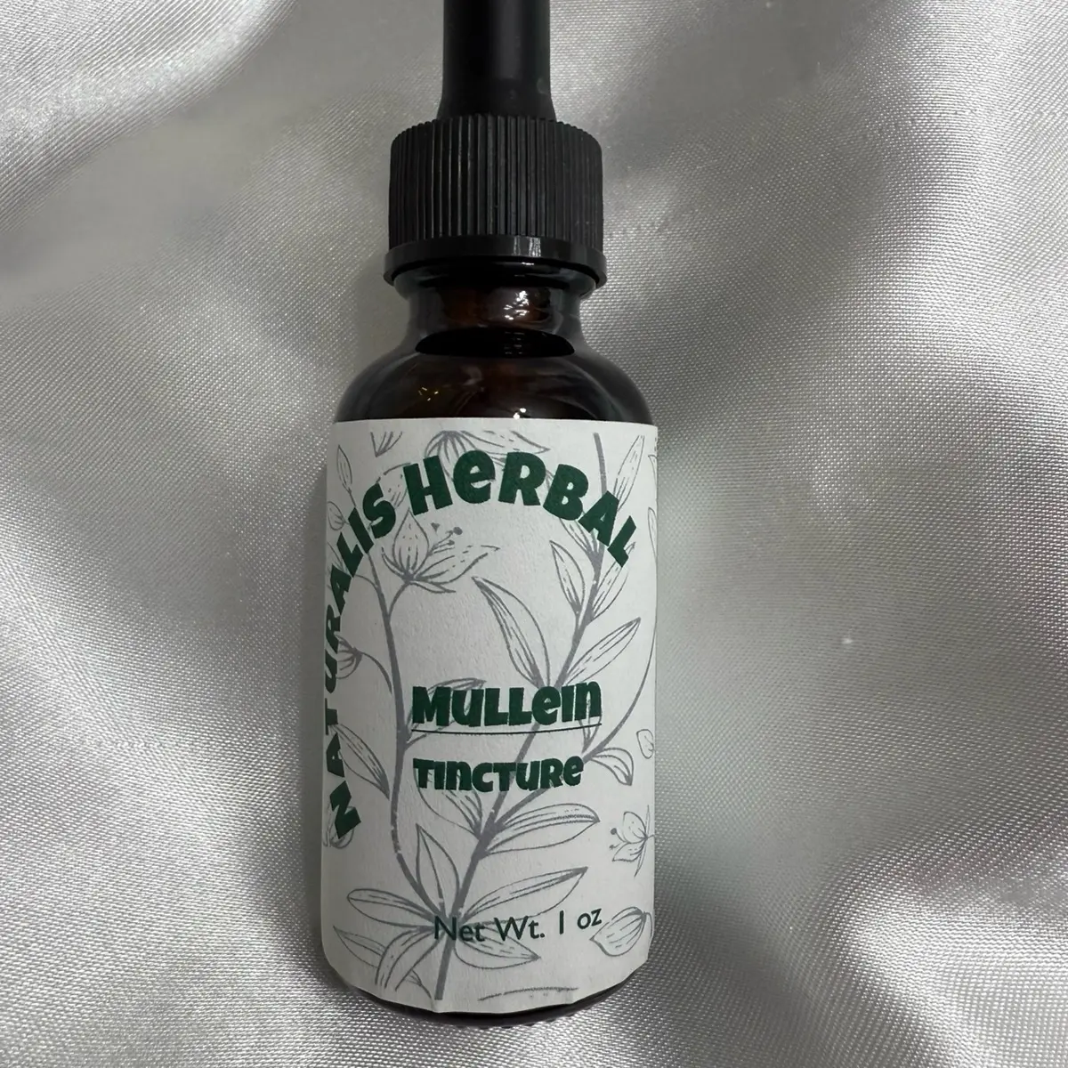 Naturalis Herbal Mullein Tincture 1 oz (30 mL) Organic Mullein Leaves Alcohol Distilled Water for Soothing Respiratory Support - Fitness, Healthcare