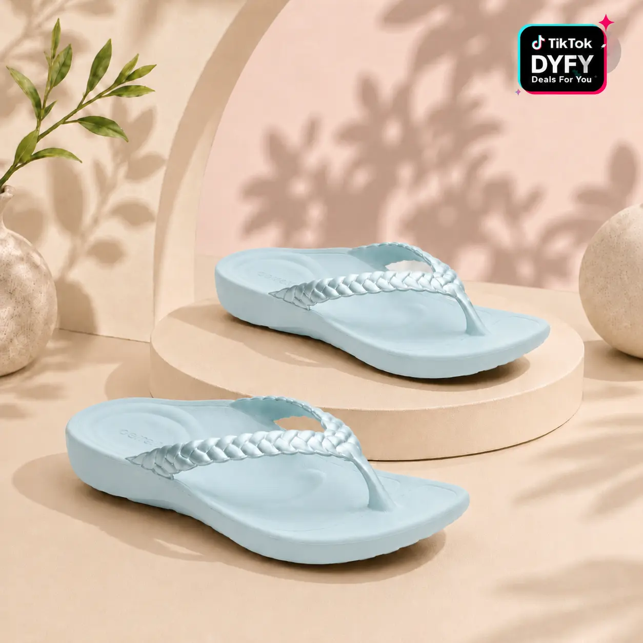 Aetrex Vicki Braided Thong Sandal - Mint Gloss | Summervibes | Built in Arch Support Sandals for Foot Pain Relief & All-Day Comfort | Lightweight Walking