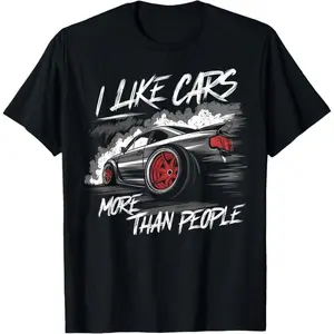 I Like Cars More T People Funny Car Enthusiast Cars Lover T-Shirt Gift For Son Housewarming Gift For Couple,Personalized  Graphic T-Shirt ,Black Casual Short Sleeves, 100% Cotton, Men's T-Shirt,Funny Graphic T Shirts,S-5XL
