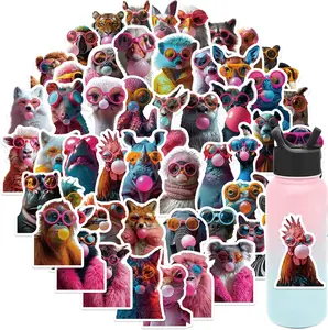 50pcs Cute Animal Stickers Pack - Waterproof Vinyl Decals for Scrapbook Decoration, Personalized Scrapbooking for Adults, Teens, Women, Boys & Girls