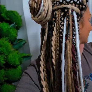 Dreaded Gypsy Raspberry Tart Dreadlock Extensions - Natural Hair, Lightweight Design, Versatile Style for Everyday Wear