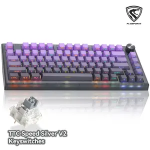 F.L Esports Mechanical Gaming Keyboard 82 Keys RGB, 80% TKL Wired Gasket Keyboard DIY Kit with Hot-Swap Switch Sockets (5-pin) & Customizable Software Supported, Bluetooth Wireless Wired 3Modes, MK750