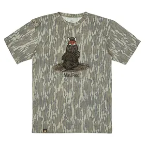 Mr Fox Turkey Printing Washed Out Tee Mossy Oak Original Bottomland, Mossy Oak Original Bottomland Mr Fox Turkey Printing Short Sleeve Shirt