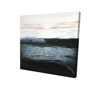 360 Stand Desaturated Sunset Marine Wall Print - 24x24 in, High-Def Ocean-Inspired Coastal Scene, Artistic Home Decor, Ideal Home Supplies Gift, Decoration, Ocean Inspired Design, Multi-Color Wall Arts, Ocean-Inspired Wall Arts
