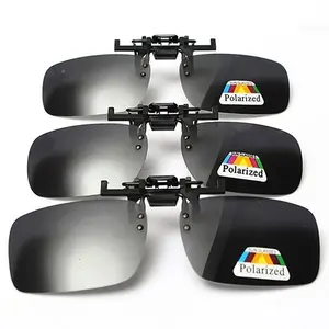 Black 3 sizes Grey Lenses Polarized Sunglasses Clip On Flip Up UV 400 Driving Fishing Night Vision Glasses Clips 2026 For your cars