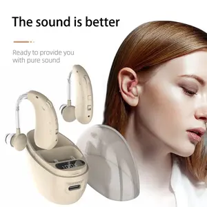 Over-Ear Sound Amplifier with Charging Box, Personal Audio Amplifier Earphones, Dual-Wear Abs Material Collector, Adult Use
