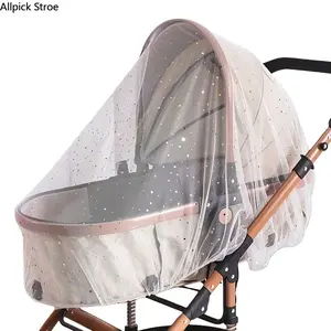 Full Coverage Stroller Mosquito Net Cover, Breathable Encrypted Mesh Baby Stroller Insect Protection with Durable Polyester Fabric for Outdoor Walks, Travel and Summer Use