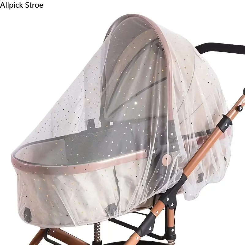 Full Coverage Baby Stroller Mosquito Net Cover - Baby Accessories, Breathable Encrypted Mesh, Durable Polyester Fabric for Outdoor Walks, Summer Use