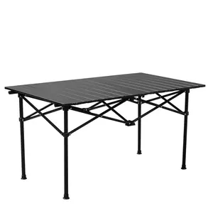 Portable Folding Camping Table, Ultralight Collapsible Table Outdoor Camp Table for Travel Hiking Backyard BBQ Party, 37x20 in, Black