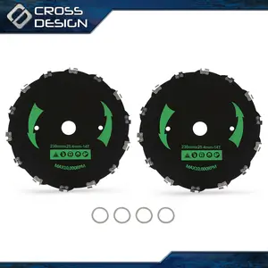 CROSSDESIGN 2pcs 9" Chainsaw Brush Blade 14 Tooth Cutter Trimmer Head Weed Mower Saw Blade