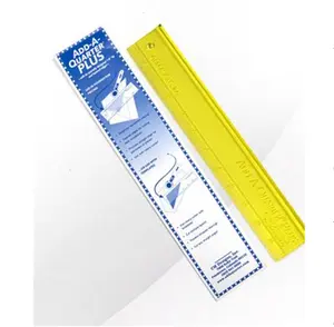 Add-A-Quarter PLUS - 12 Inch Durable Yellow Plastic Ruler for Foundation Paper Piecing with Built-in ¼” Lip and Tapered Edge