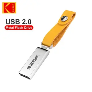 Kodak K122 Portable USB Flash Drive 32/64/128GB- High-Speed USB2.0 Metal Design with Leather Strap for Students,Husband,Business, Office and Study Use Plug-and-Play