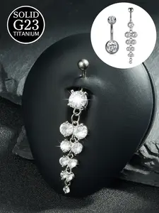 G23 Titanium Steel Belly Button Rings Hypoallergenic Surgical Steel, 14G Dangle Belly Rings Navel Piercing Jewelry 10mm Western Jewelry