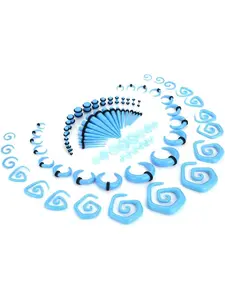 86pcs Ear Stretching Kit, Acrylic Tapers and Plugs, Spiral Tapers, Silicone Tunnels, Ear Gauges Expander Set, 14g-00g, Body Piercing Jewelry, Body Piercings Set