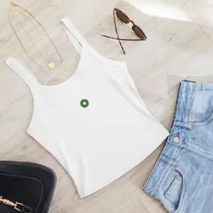 Kiwi Embroidered Micro-Rib Tank | Fresh Minimal Summer Tank