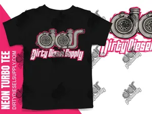 Neon Glow Turbocharger Design Unisex Tshirt Casual Soft Shortsleeve Top Dirty Diesel Supply Turbo Menswear Fleece T-Shirt Crewneck Tee Round Neck Streetwear Underwear Tropical