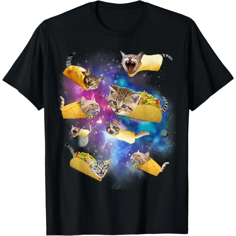 Men's Plus Size 100% Cotton Crew Neck Graphic Short-Sleeve Tacocat Print T-Shirt - Normal Type, Comfy, Soft, Breathable, Classic Casual Top, Machine Washable, Reinforced Stitch, Relaxed Fit for Everyday Wear
