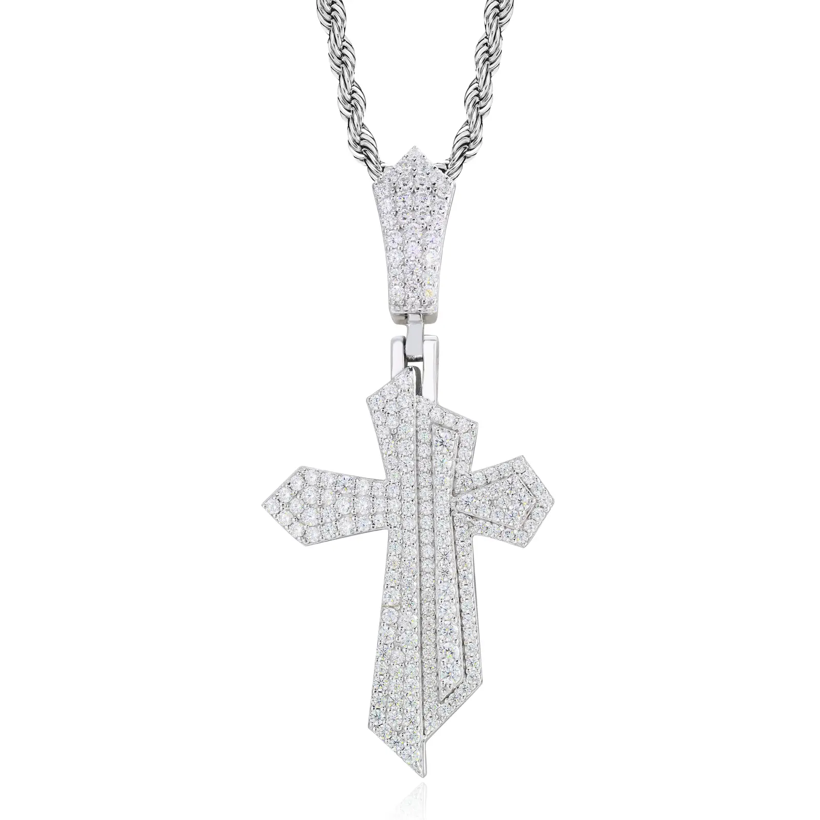 UCCIYO Combination Cross Pendant CMP16 UCCIYO Lab-Created Moissanite Pendant Copper Moissanite Pendant Necklace for Women Men Hip Hop Jewelry Gift summerwins【#CMP16】