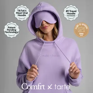 Comfrt x tarte | Limited Edition Collab Hoodie | Built-In Eye Mask