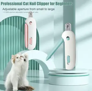 Cat Nail Clipper - 4-Size Adjustable Trimming Hole, Hidden Nail File, Anti-Splash Paw Trimmer for Kittens & Indoor Cats, Pet Grooming Tool (SummerWins DealsForYouDays)