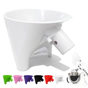 Flour Funnel for Kitchen Aid Mixer Fits Tilt-Head 4.5–5 Qt (KSM150), Stand Mixer Attachment, Powder Funnel with Easy-Pour, Prevents Spills and Messes,Easy to Use and Clean(White)