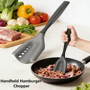 Meat Chopper & Shredder Tool, Handheld Hamburger Smasher, Ground Beef Chopper Spatula, Heat-Resistant Nonstick Silicone Kitchen Tool, Easy Meat Breaker, Cooking Spoon for Stirring, Mixing & Scraping, Pan Safe Kitchen Utensil