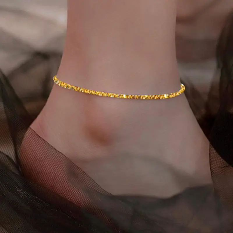 Fashion Glitter Design Anklet for Women, Foot Jewelry, 2024 New Trend Jewelry for Daily Clothing Decor, Party, Minimalist Aesthetic Jewelry Gift for Her