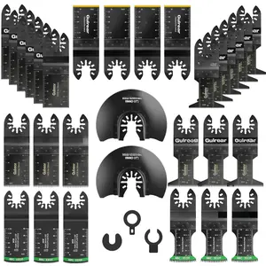33 count Oscillating Multi Tool  Kit, Professional Titanium Plated and Curved Edge   with Quick Change Adapter, Professional Precision   for /Metal, Plastic, DIY Projects