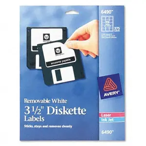 Avery Laser/Inkjet Removable 3.5in Diskette Labels White 375 Pack